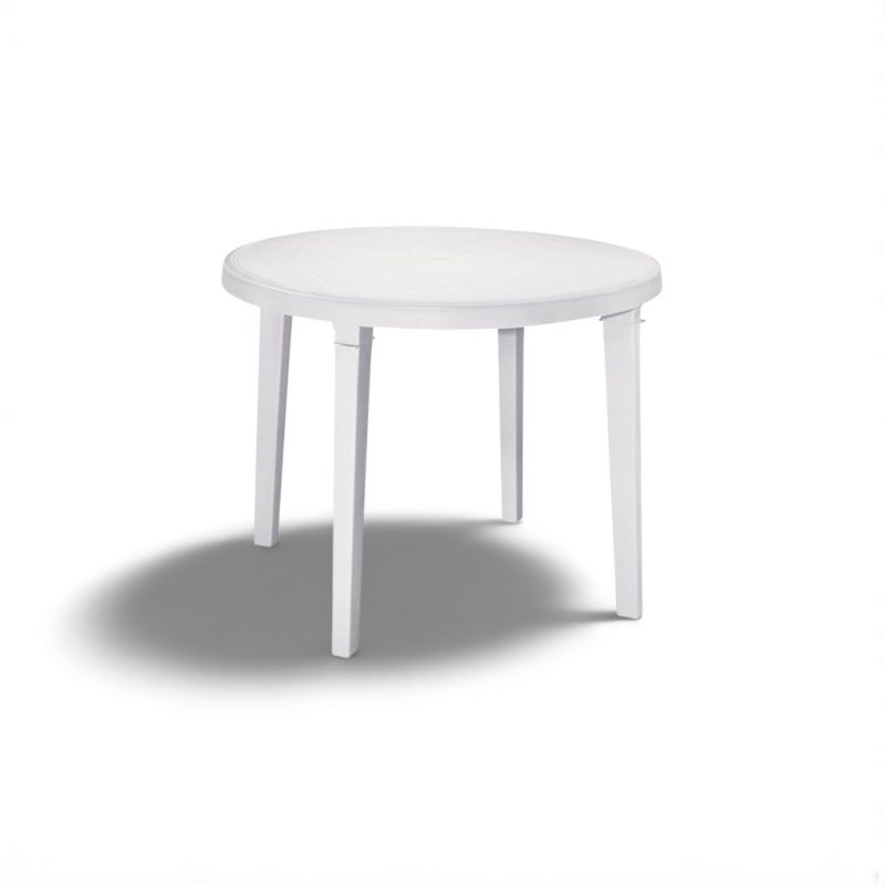 Patio Table - white plastic 3'2" (seats 4-6)