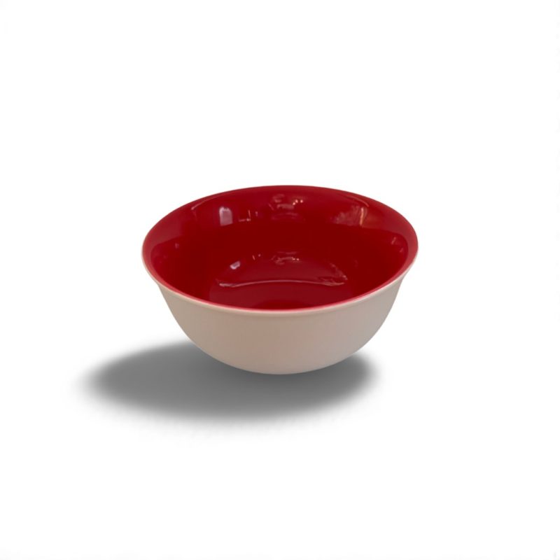 Rice/Bowl Food Bowl 11cm x 5cm deep - White/Red